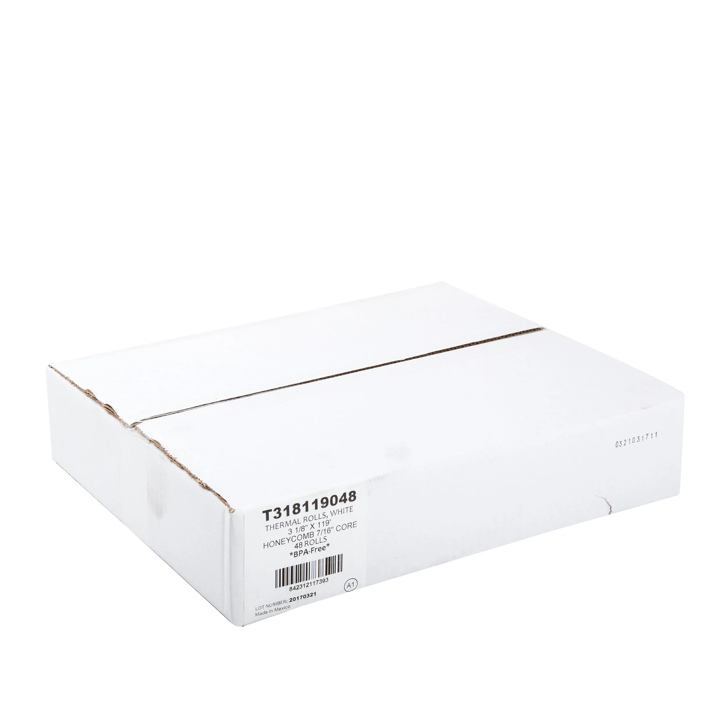 3-1/8" x 119'  7/16" ID Core Thermal Rolls, Case of 48