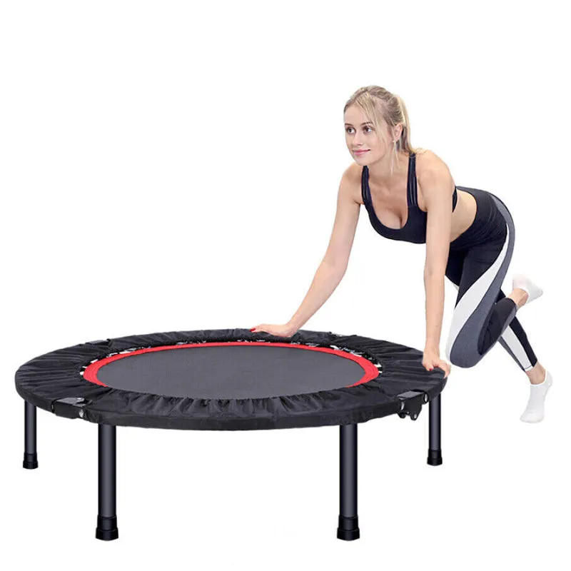 40 Degree Foldable Mini Trampoline Safe for Gym and Cardio Fitness Exercise-black