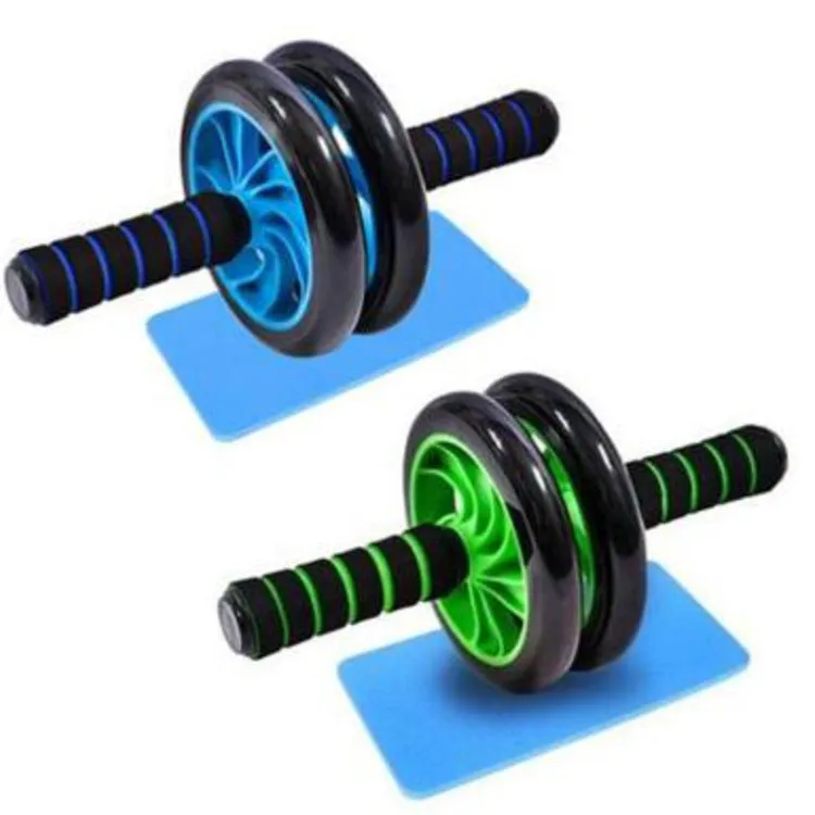 Abdominal Exercise Roller  Dual Wheel with Foam Handles & Knee Pad