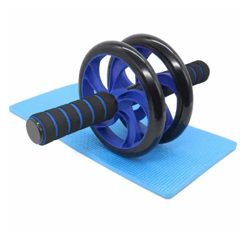 Abdominal Exercise Roller  Dual Wheel with Foam Handles & Knee Pad