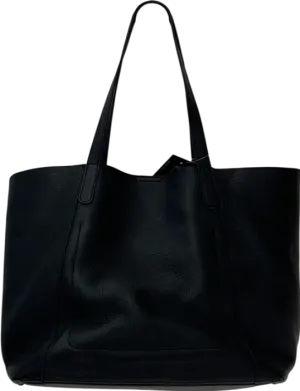 Accessorize Black Large Pebble Leather Tote Bag