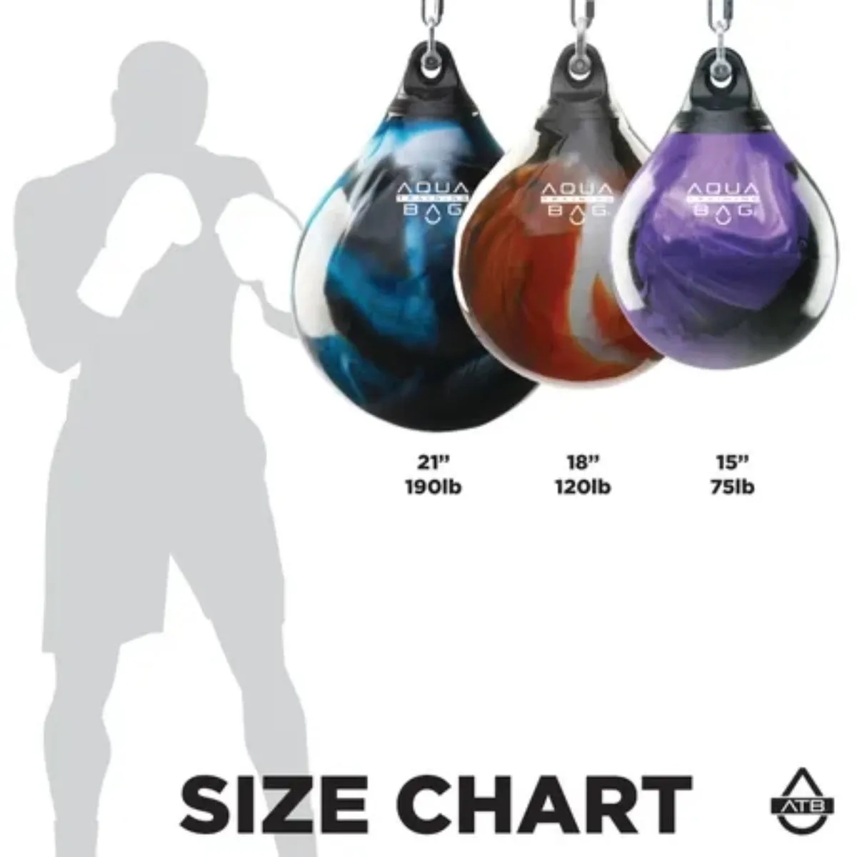 Aqua 21" 190lb Punching Bag Black
