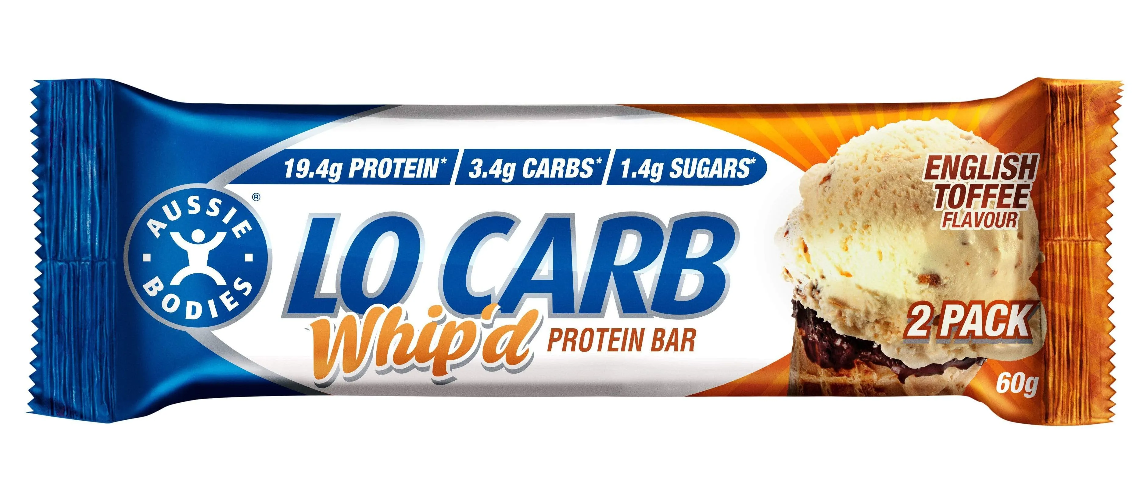 Aussie Bodies Lo Carb Whip'd Bars 12x60g