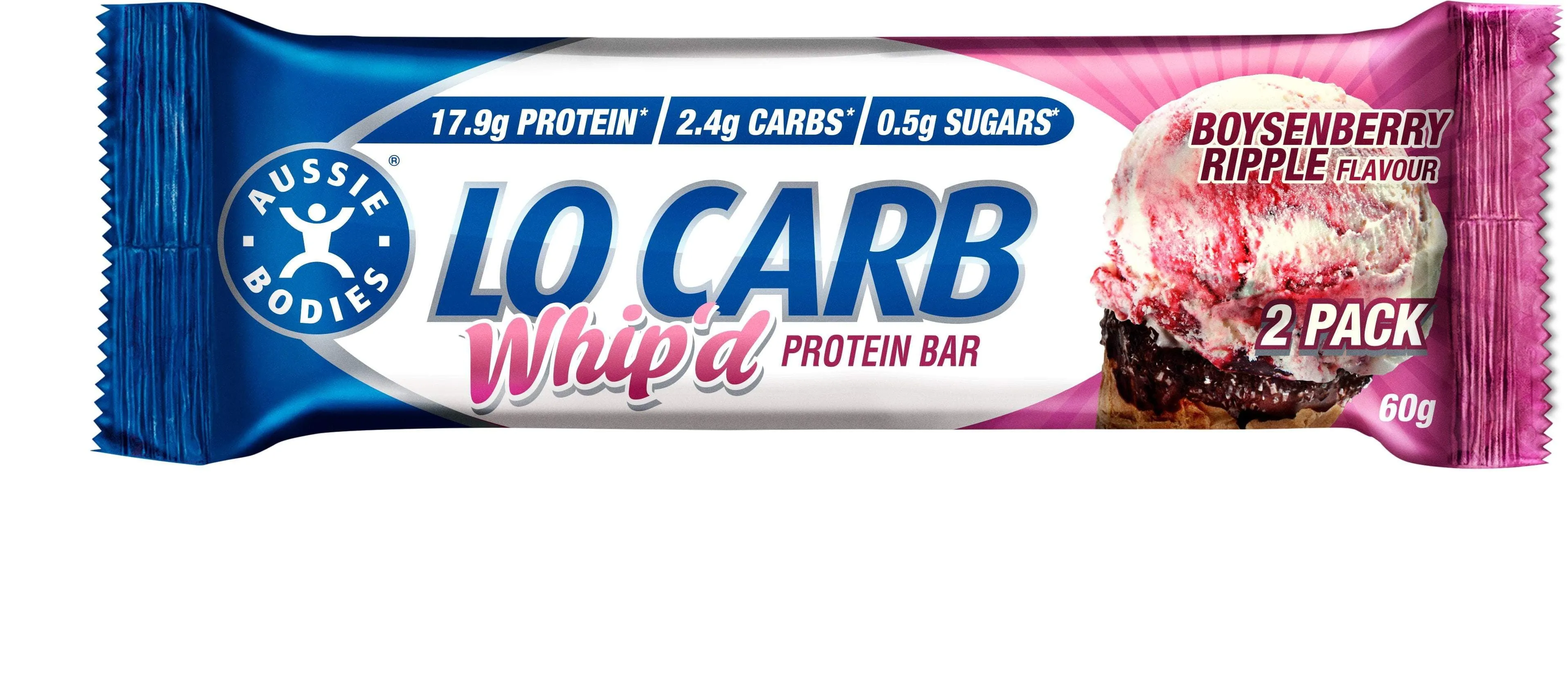 Aussie Bodies Lo Carb Whip'd Bars 12x60g
