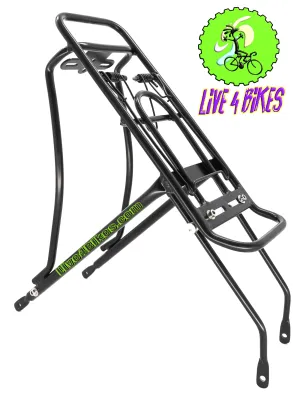 Black Alloy Single Clip  Bicycle Rack Adjustable 26in-700c - Live 4 Bikes
