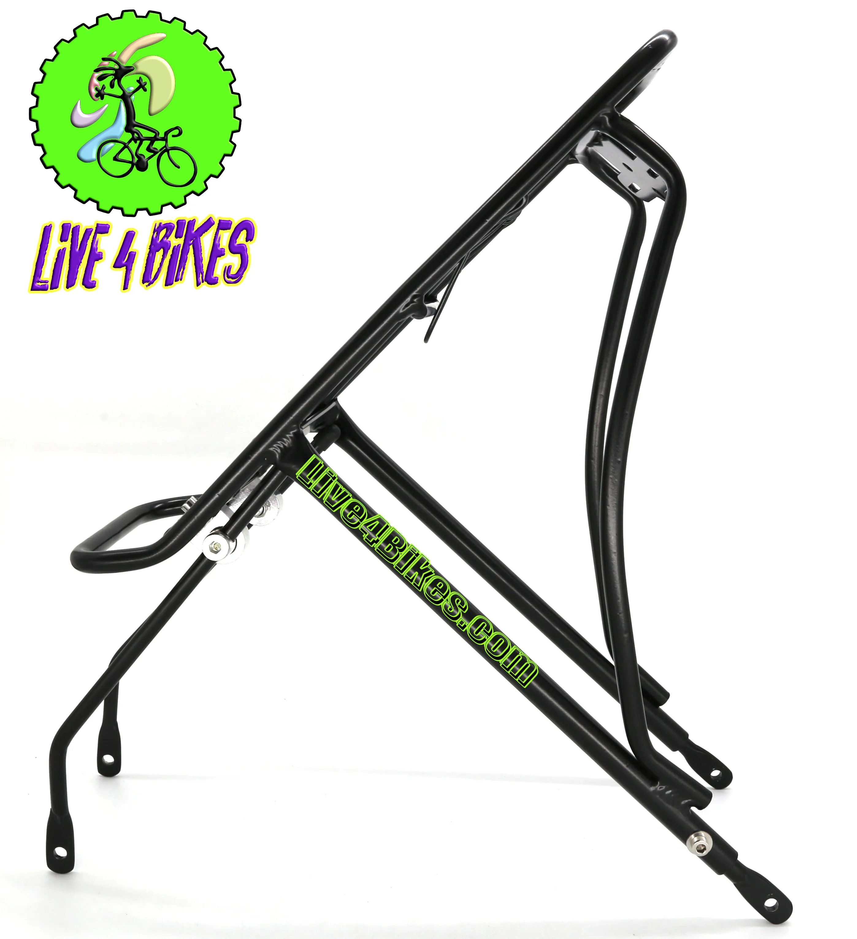 Black Alloy Single Clip  Bicycle Rack Adjustable 26in-700c - Live 4 Bikes