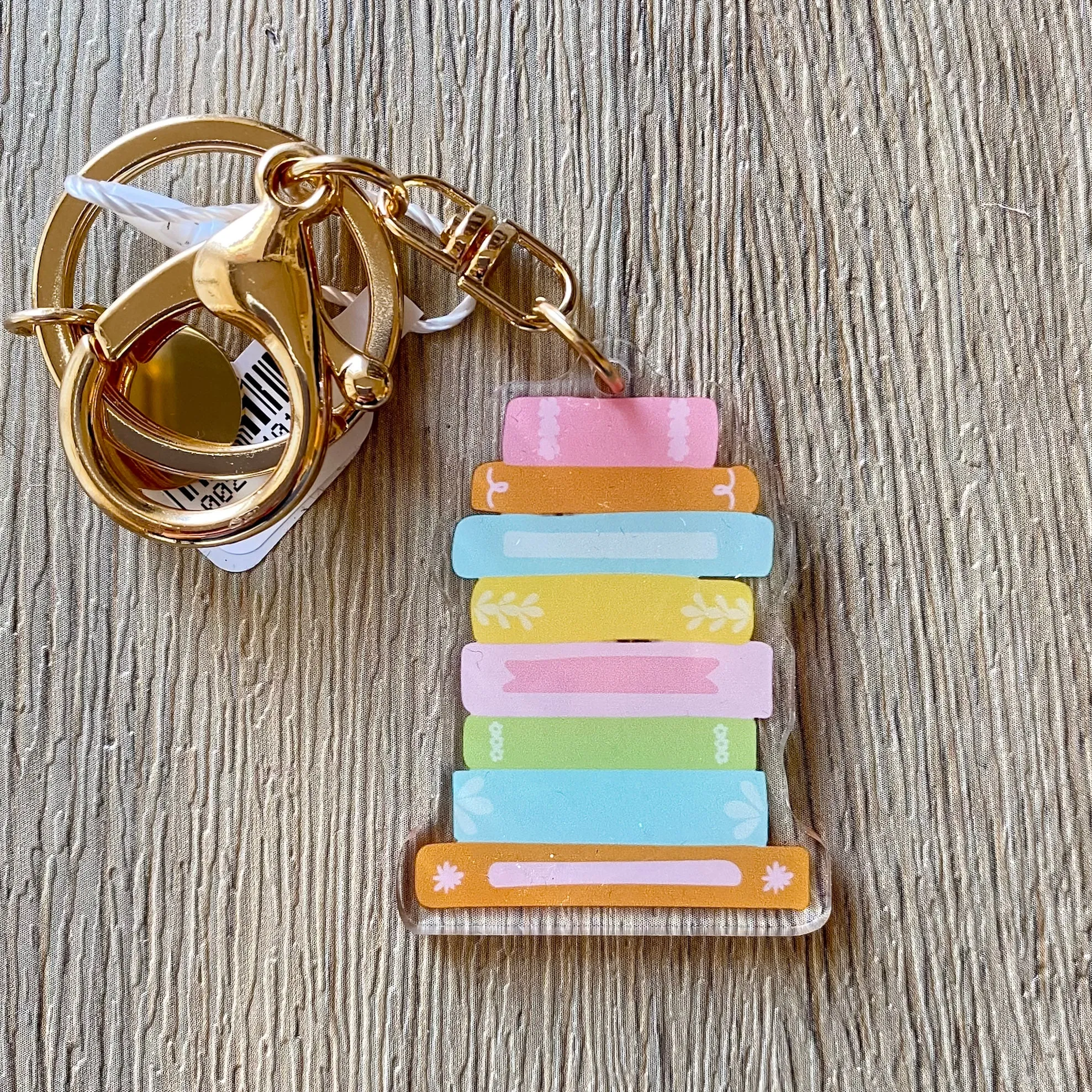 Book Stack Acrylic Keychain
