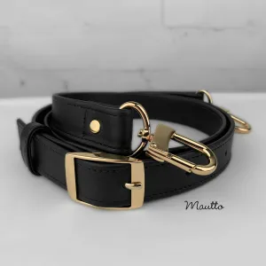 Crossbody Adjustable Buckle, Thick Leather Strap - 43 to 52 inch Length Range, 1 inch (25mm) Wide - Choose Clips & Leather Color