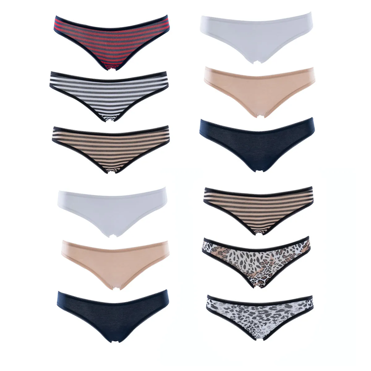 Emprella Underwear for Women - Wild Bikini 12 Pack Seamless Ladies Cheeky Panties Set