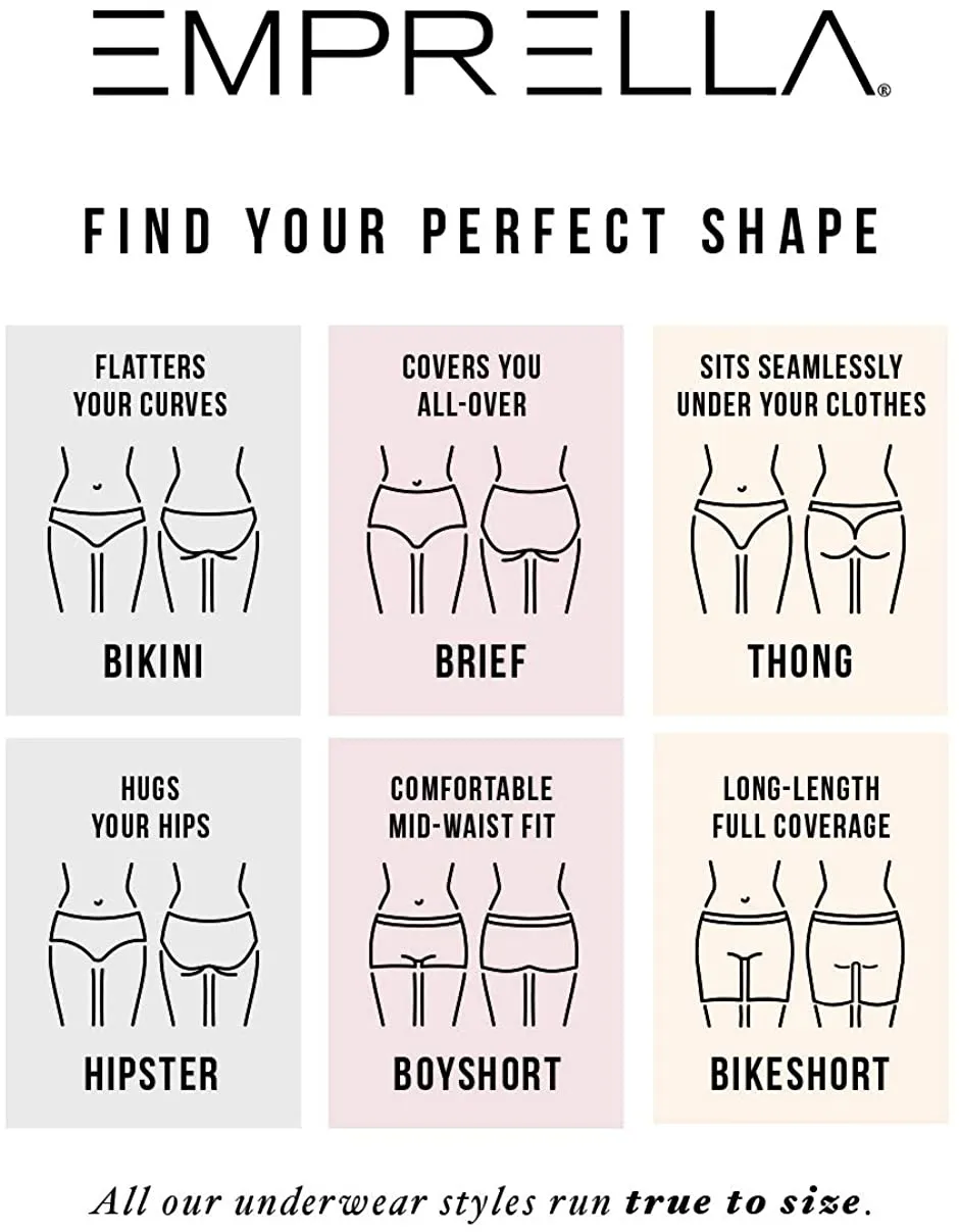 Emprella Underwear for Women - Wild Bikini 12 Pack Seamless Ladies Cheeky Panties Set