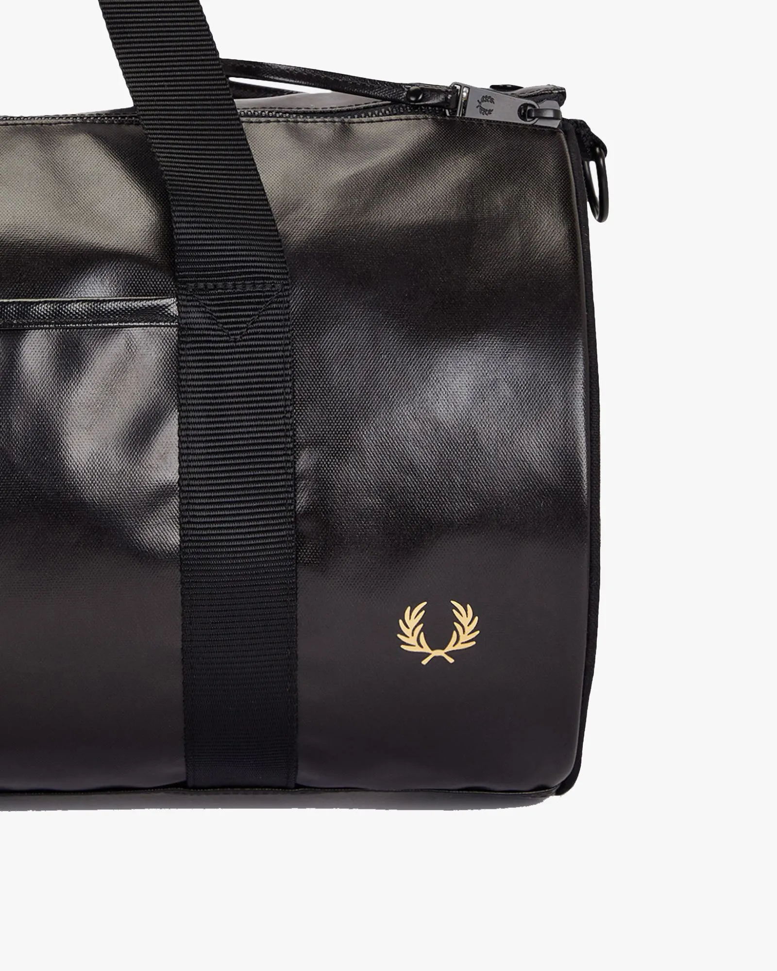 Fred Perry Tonal Classic Barrel Bag - Black / Gold