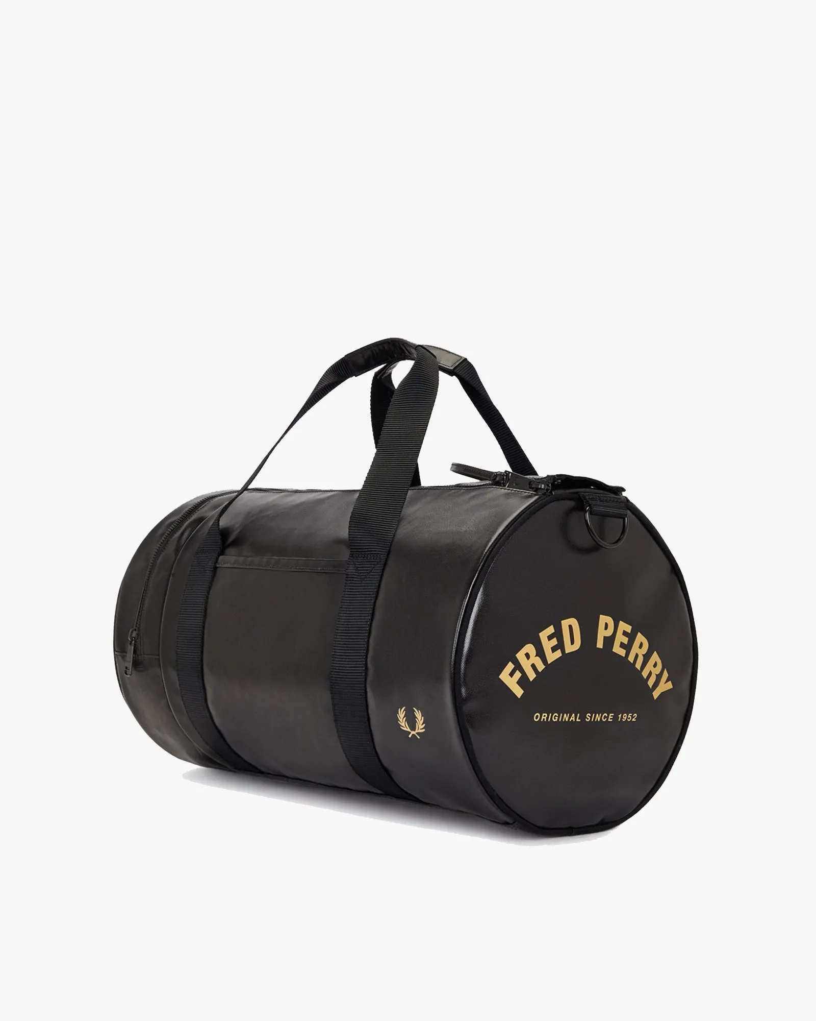 Fred Perry Tonal Classic Barrel Bag - Black / Gold