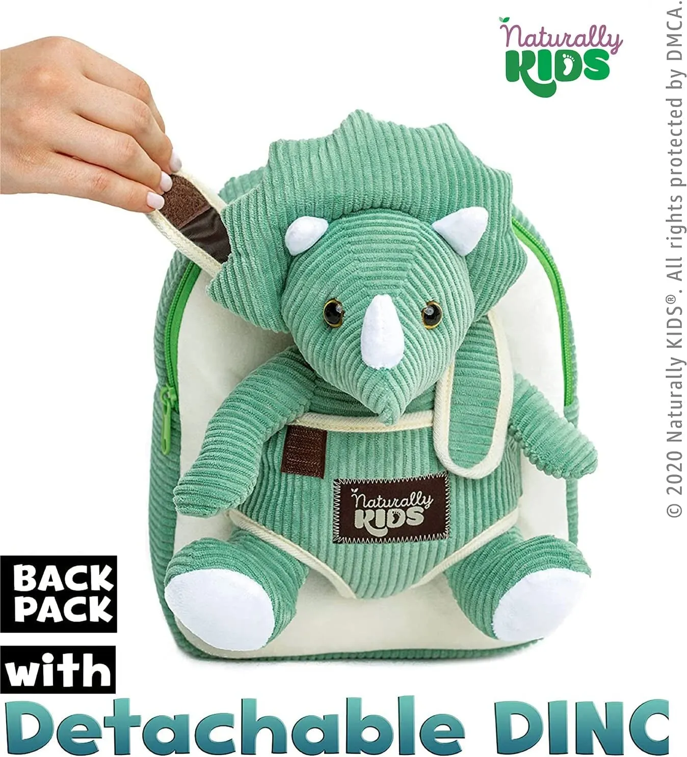 Green Triceratops Stuffed Animal Backpack, Toddler Backpack Girl Dinosaur Toys 3 Year Old Boys