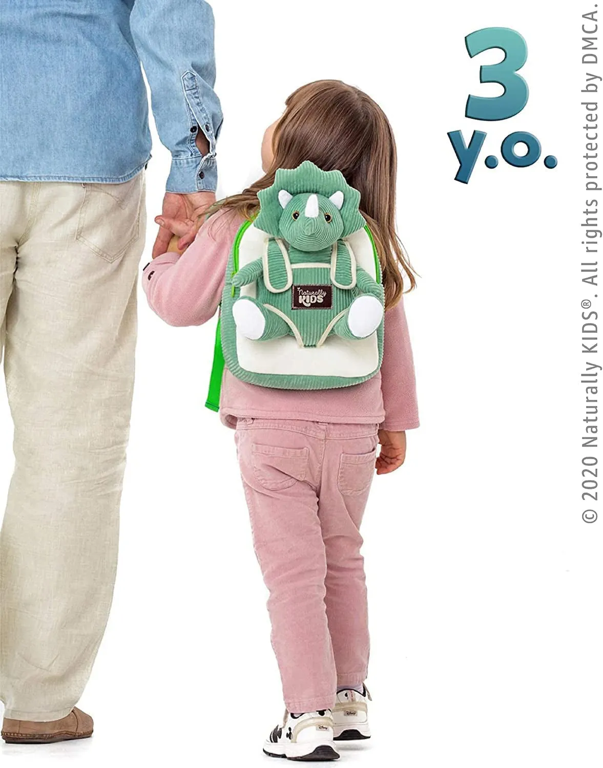 Green Triceratops Stuffed Animal Backpack, Toddler Backpack Girl Dinosaur Toys 3 Year Old Boys