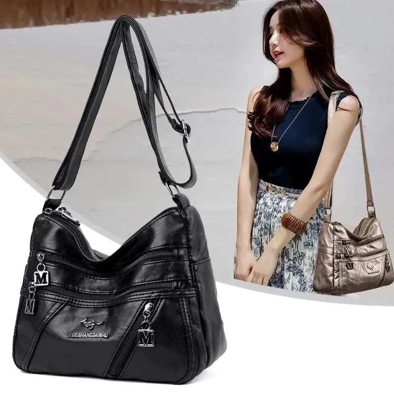 High Quality Soft Leather Luxury Purses and Handbags Women Bags Designer Multi-pocket Crossbody Shoulder Bags for Women 2021 Sac