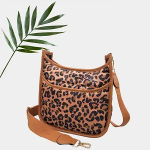 iLLASPARKZ Leopard Patterned Quilted Shiny Puffer Mini Crossbody Bag