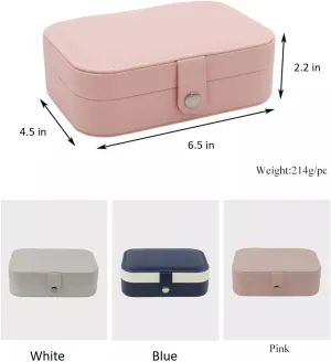 Jewelry Box For Girls | PU Leather Travel Jewelry Case | Jewelry Boxes For Women | Jewelry Organizers And Storage | Box For Earring, Ring, Necklace - Bridesmaid Gifts For Women (Pink)