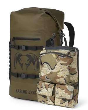 Karluk 3000 Roll Top Dry Backpack Set | Coyote Brown/Valo