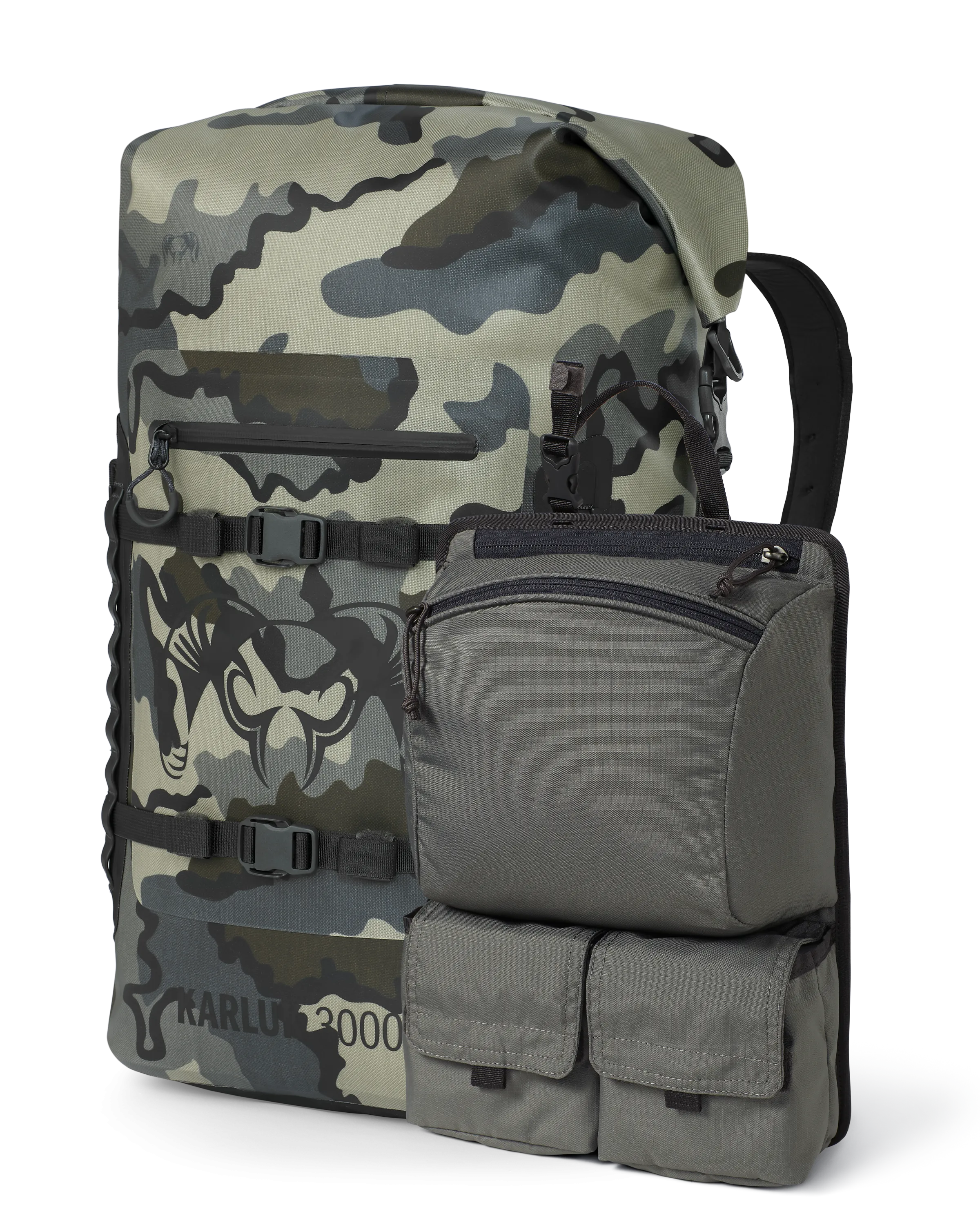 Karluk 3000 Roll Top Dry Backpack Set | Vias/Stone