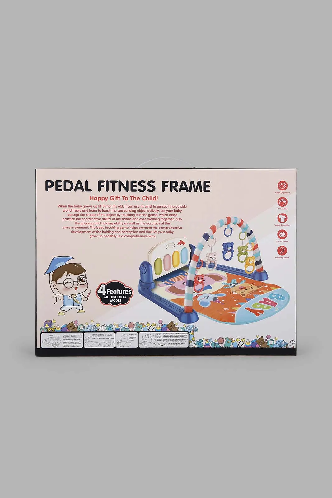 Multicolour Baby Playmat With Piano Fitness Frame