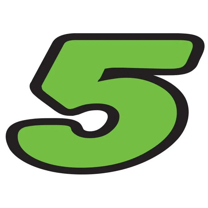 Number Window Stickers - Green & Black Die Cut Number Stickers - Durable, Weatherproof Vinyl with Easy On/Off Adhesive - Back Slit for Seamless Installation - 6-1/4"
