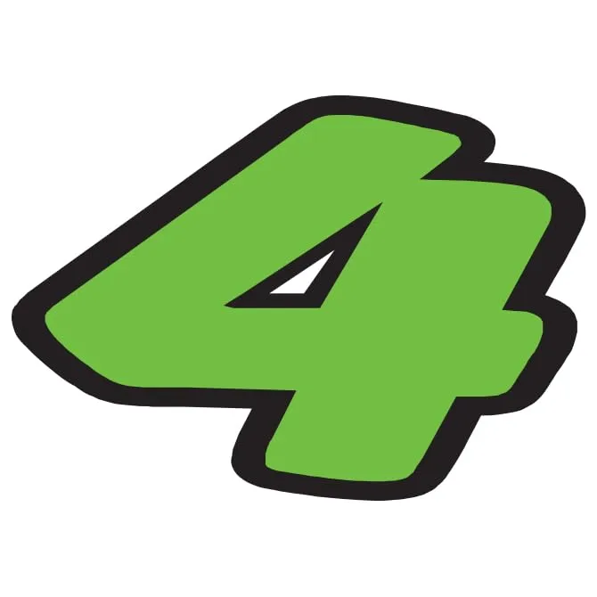 Number Window Stickers - Green & Black Die Cut Number Stickers - Durable, Weatherproof Vinyl with Easy On/Off Adhesive - Back Slit for Seamless Installation - 6-1/4"