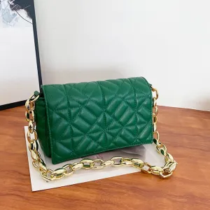 Plaid Shoulder Bag Thick Chain Underarm Handbags And Purses Crossbody