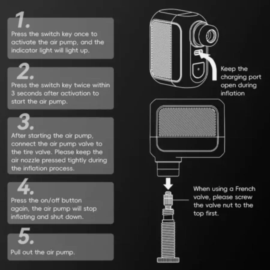 ROCKBROS 100PSI Mini Electric Bike Pump
