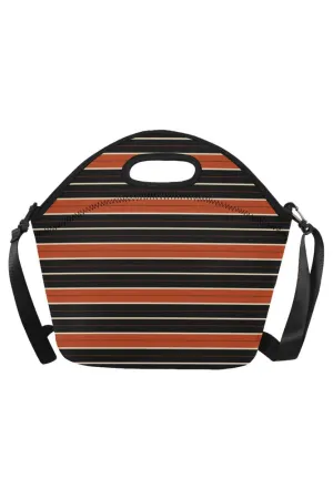 RUST STRIPES Neoprene Lunch Bag/Large (Model 1669)