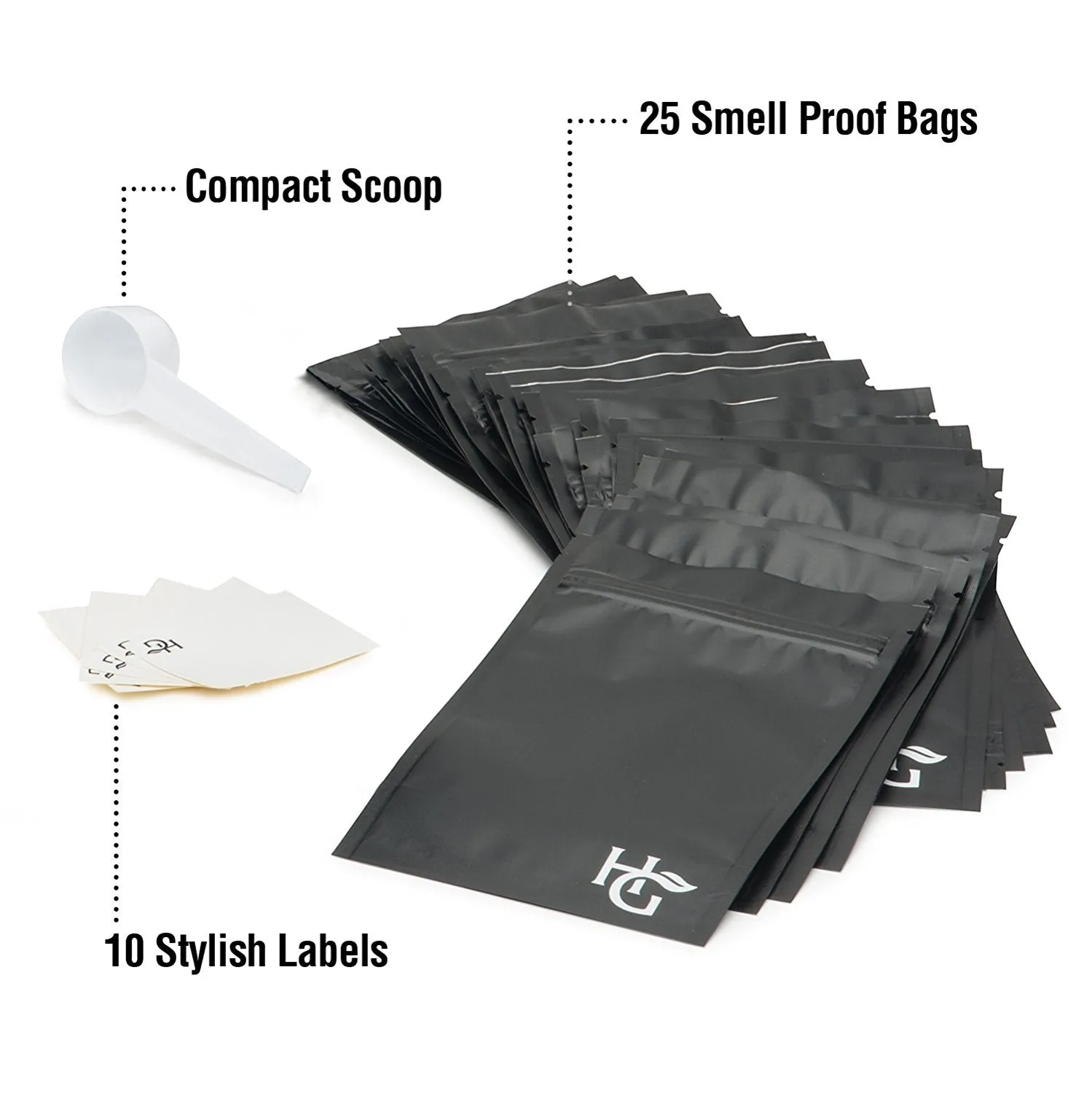 Small Smell Proof Bags  3 x 4 inches (Pack of 25)