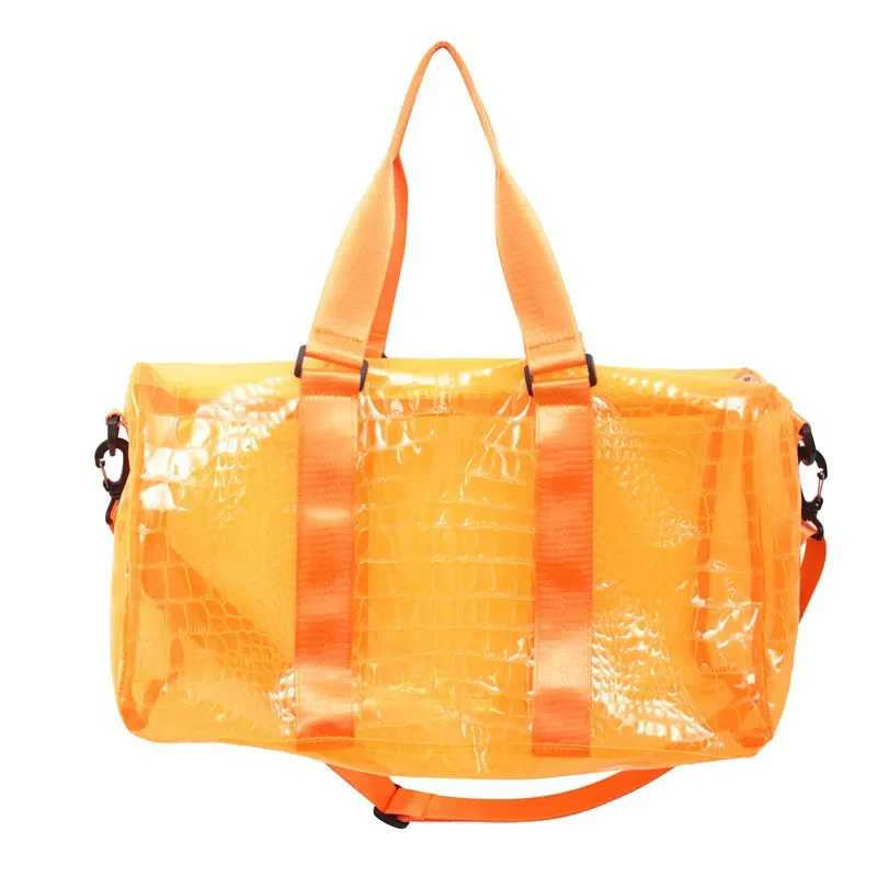 Sohiwoo Transparent Storage Bag For Travel Waterproof Sports Fitness Bag Luggage Bag