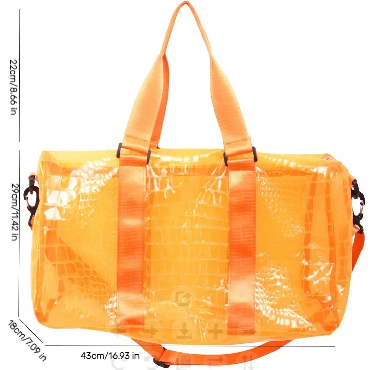 Sohiwoo Transparent Storage Bag For Travel Waterproof Sports Fitness Bag Luggage Bag