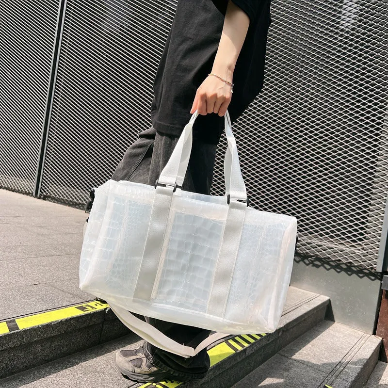 Sohiwoo Transparent Storage Bag For Travel Waterproof Sports Fitness Bag Luggage Bag
