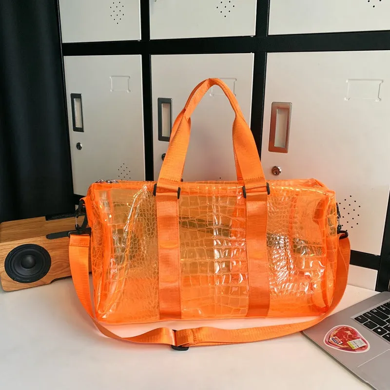 Sohiwoo Transparent Storage Bag For Travel Waterproof Sports Fitness Bag Luggage Bag