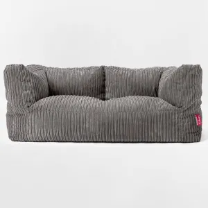 The 2 Seater Albert Sofa Bean Bag - Cord Graphite Grey
