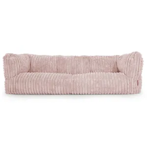 The 3 Seater Albert Sofa Bean Bag - Ultra Plush Cord Dusty Pink