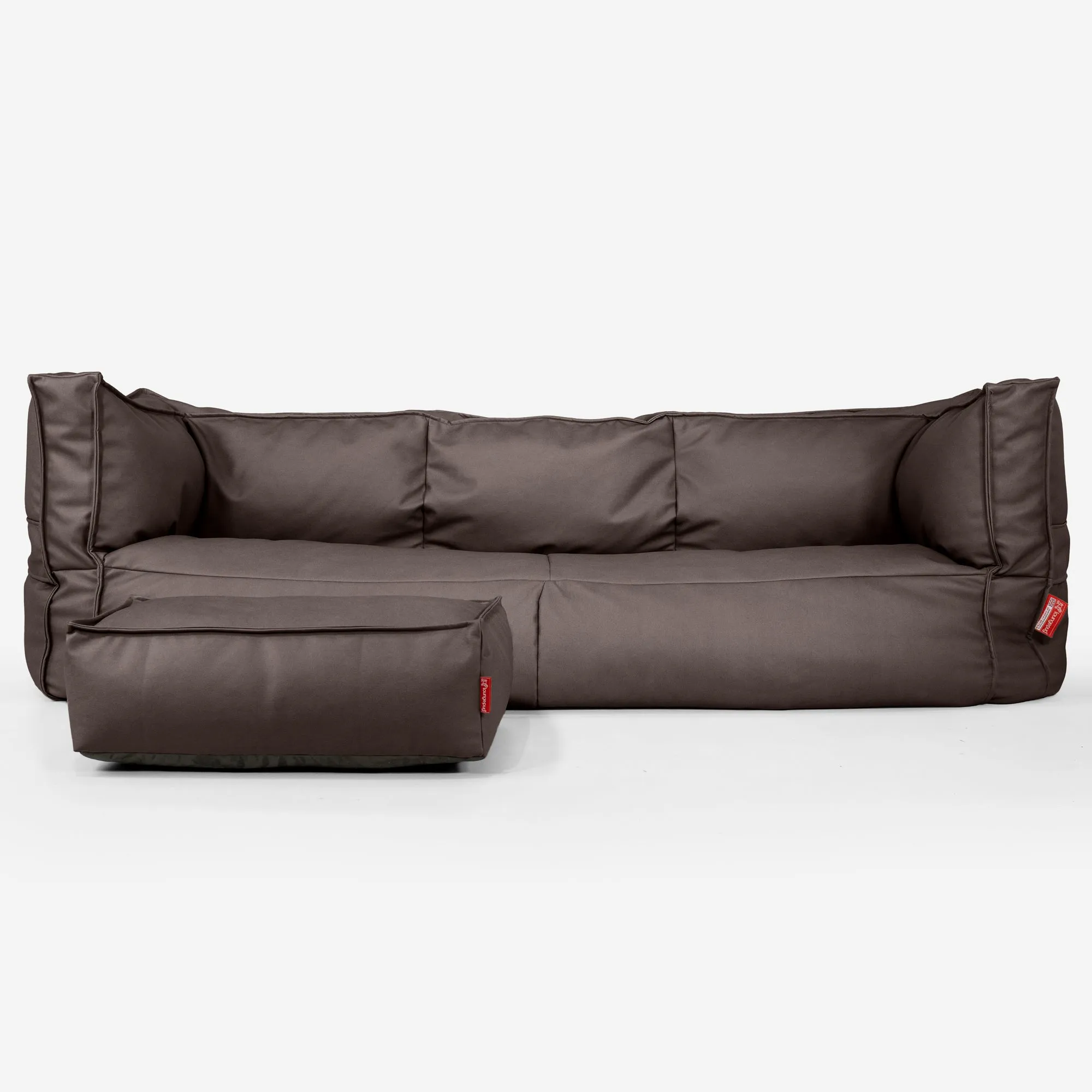 The 3 Seater Albert Sofa Bean Bag - Vegan Leather Chocolate