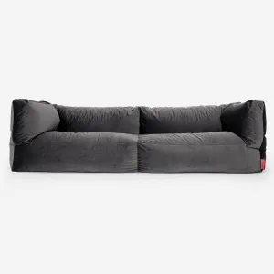 The 3 Seater Albert Sofa Bean Bag - Velvet Graphite Grey