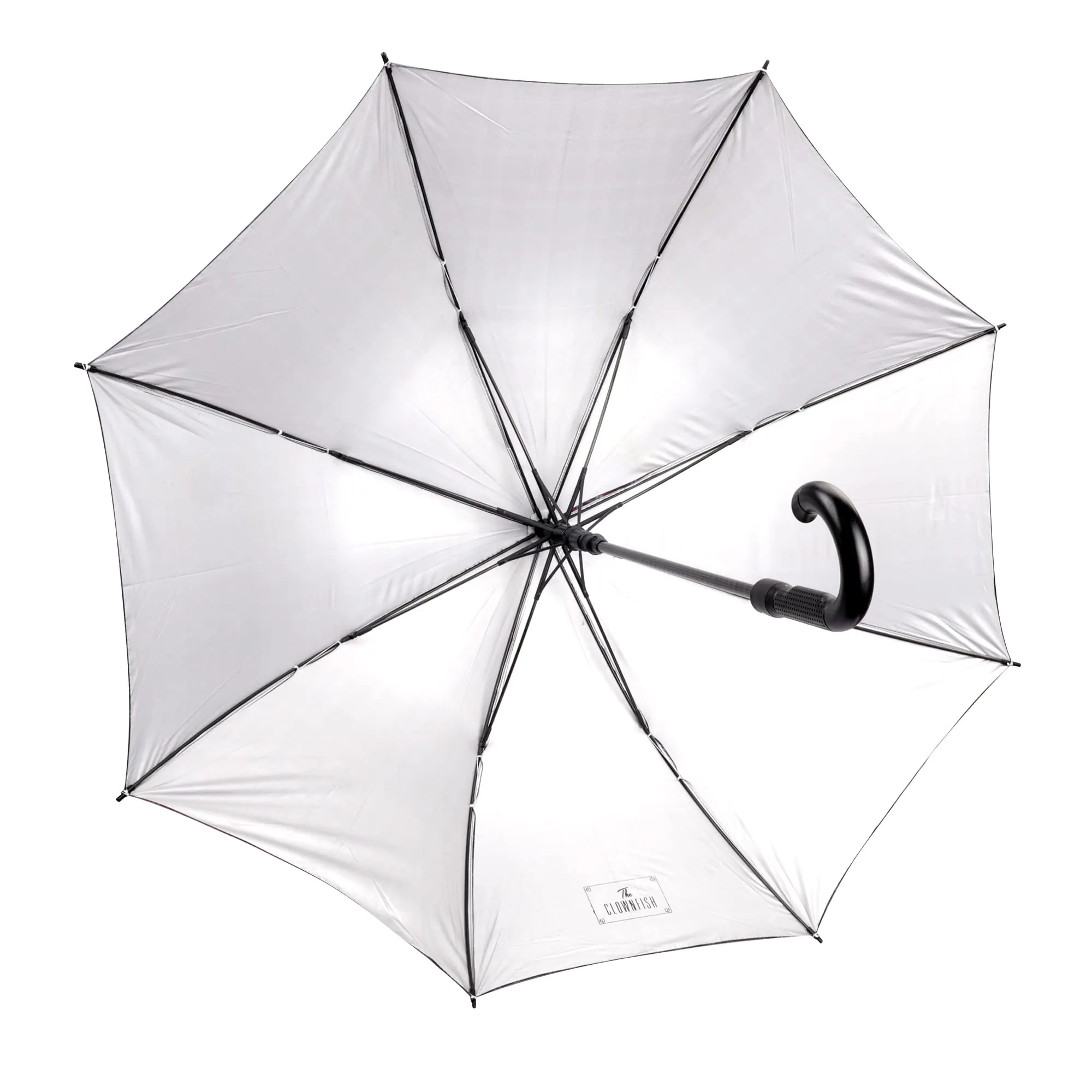 THE CLOWNFISH Umbrella Crescenta Series Single Fold Auto Open J- shape Handle Waterproof Taffeta Polyester 190 T Umbrellas For Men and Women (Checks Design-Dark Brown)
