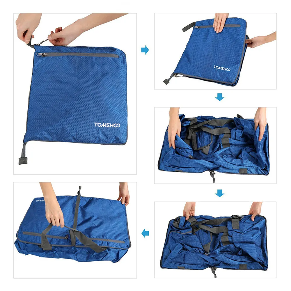 TOMSHOO 80L Foldable Gym Bag Sports Bag Waterproof Polyester Men/Women Backpack Large Capacity Packable Travel Sports Backpack
