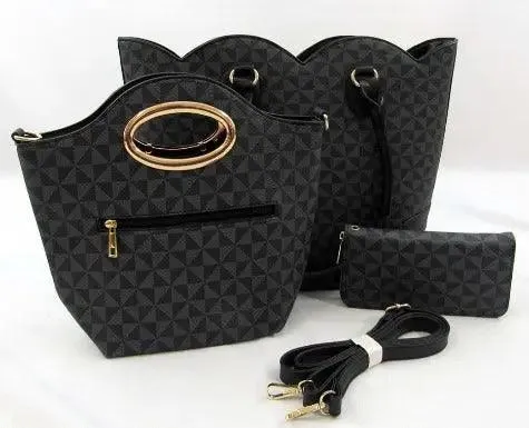 Tote Bag Scalloped Edge 3-in-1 Set