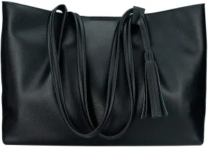 Tote Bags, S SALEIOV Soft Top Handle bag, Comfortable Satchel Handbags PU Leather Tassel Shoulder Purse for Women