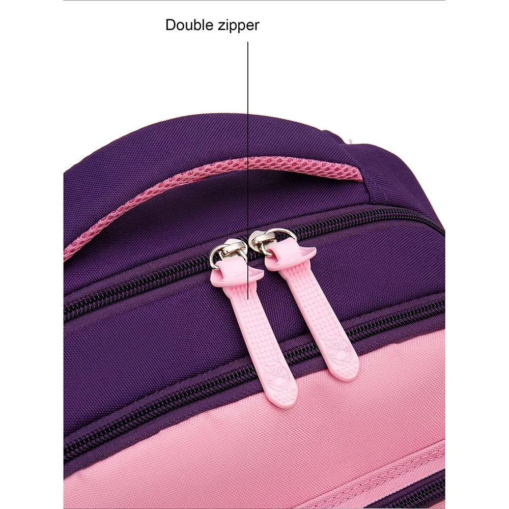 Violet Pink Flower Monogram Ergonomic School Backpack for Kids