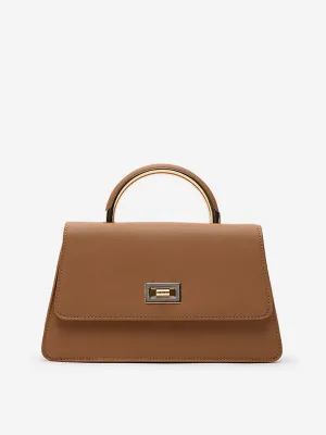Westside Brown Hardware Design Hand Bag