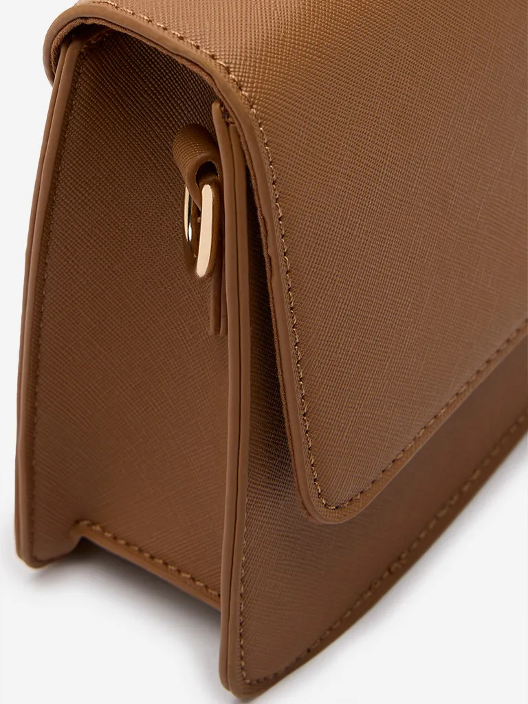 Westside Brown Hardware Design Hand Bag