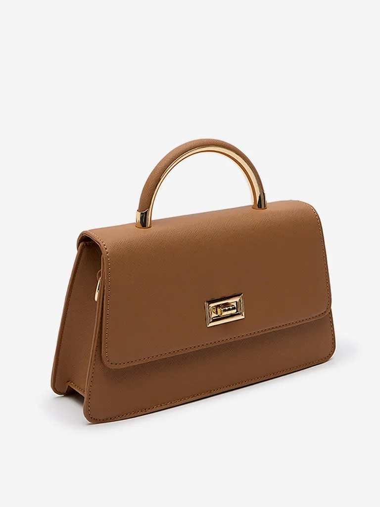 Westside Brown Hardware Design Hand Bag