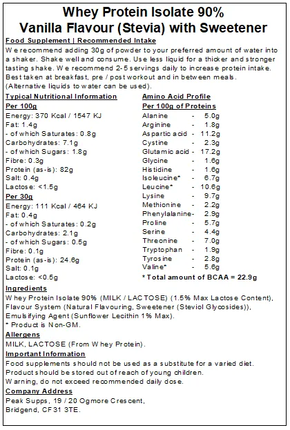 Whey Protein Isolate 90%